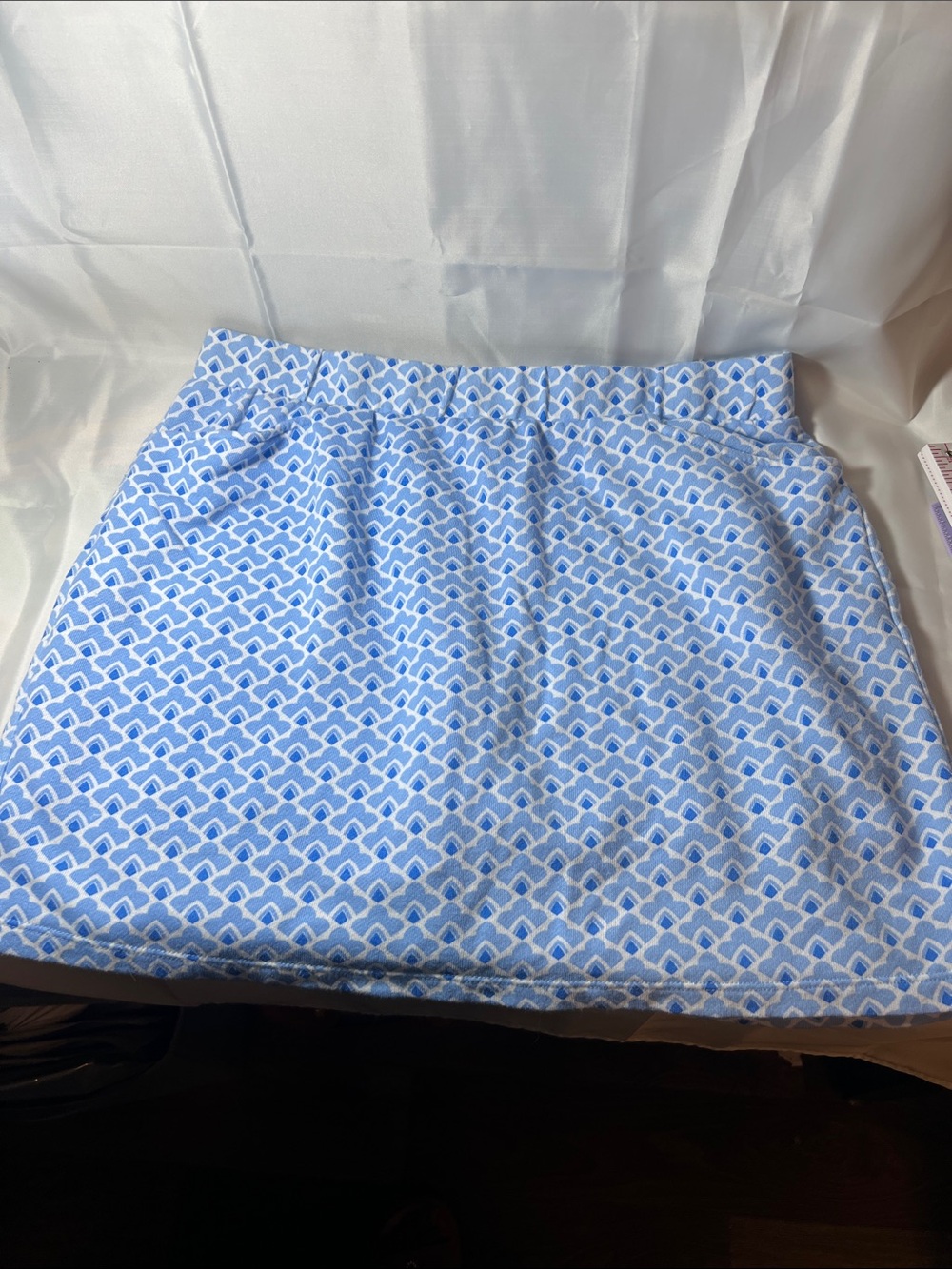 Kim Rogers Light Blue and White Mini Skirt